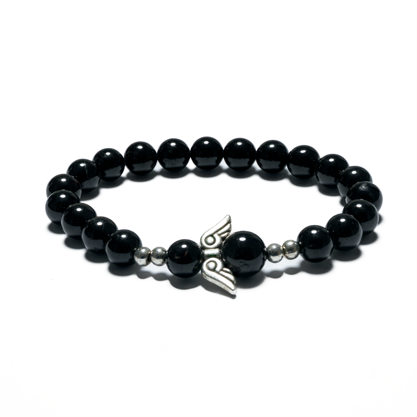 8mm Angel Bracelet without Box - Black Tourmaline
