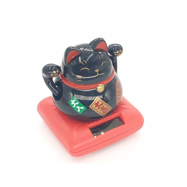 Wholesale - Lucky Cat Solar Light Black with 2 moving arms