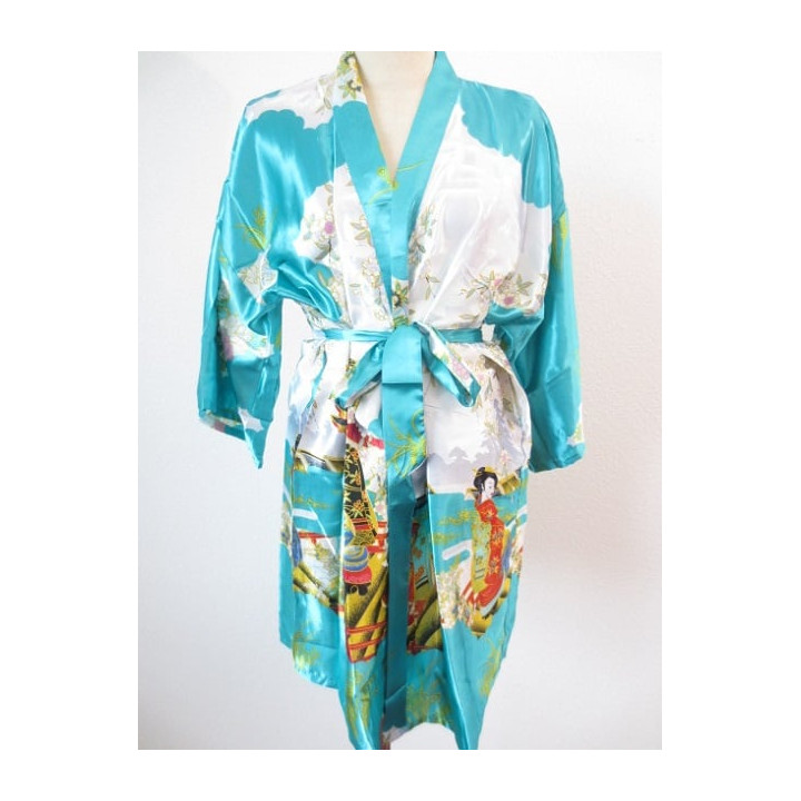 Japanese kimono short turquoise