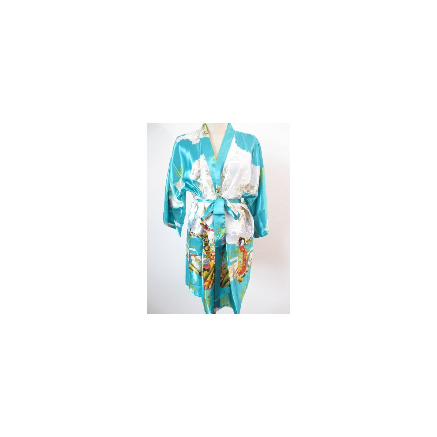 Japanese kimono short turquoise