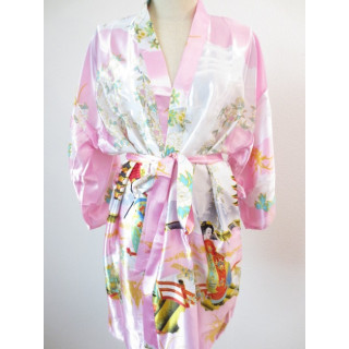 Japanese kimono short light pink