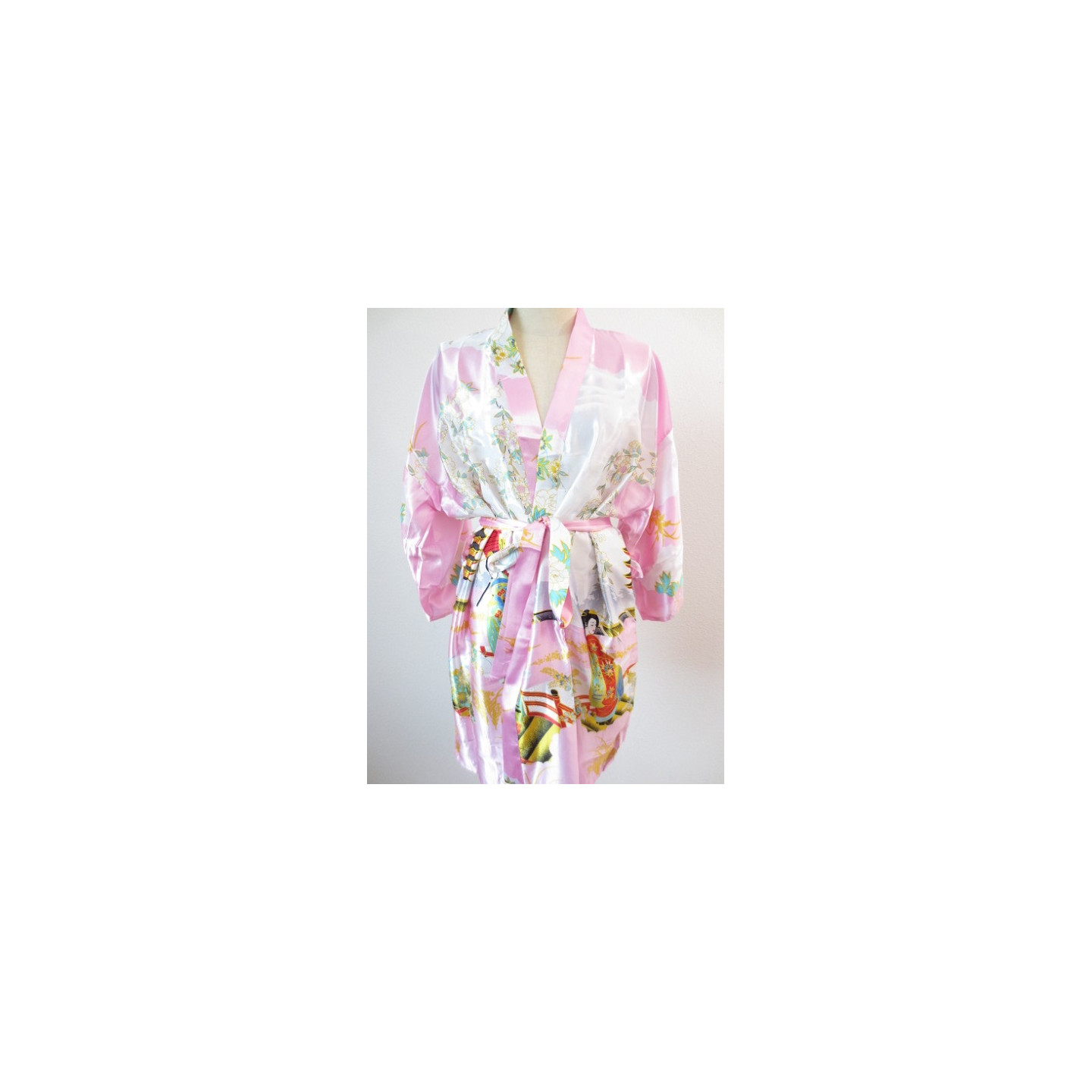 Japanese kimono short light pink