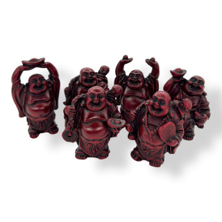 8 cm Red Standing Laughing Buddha (6 pieces)