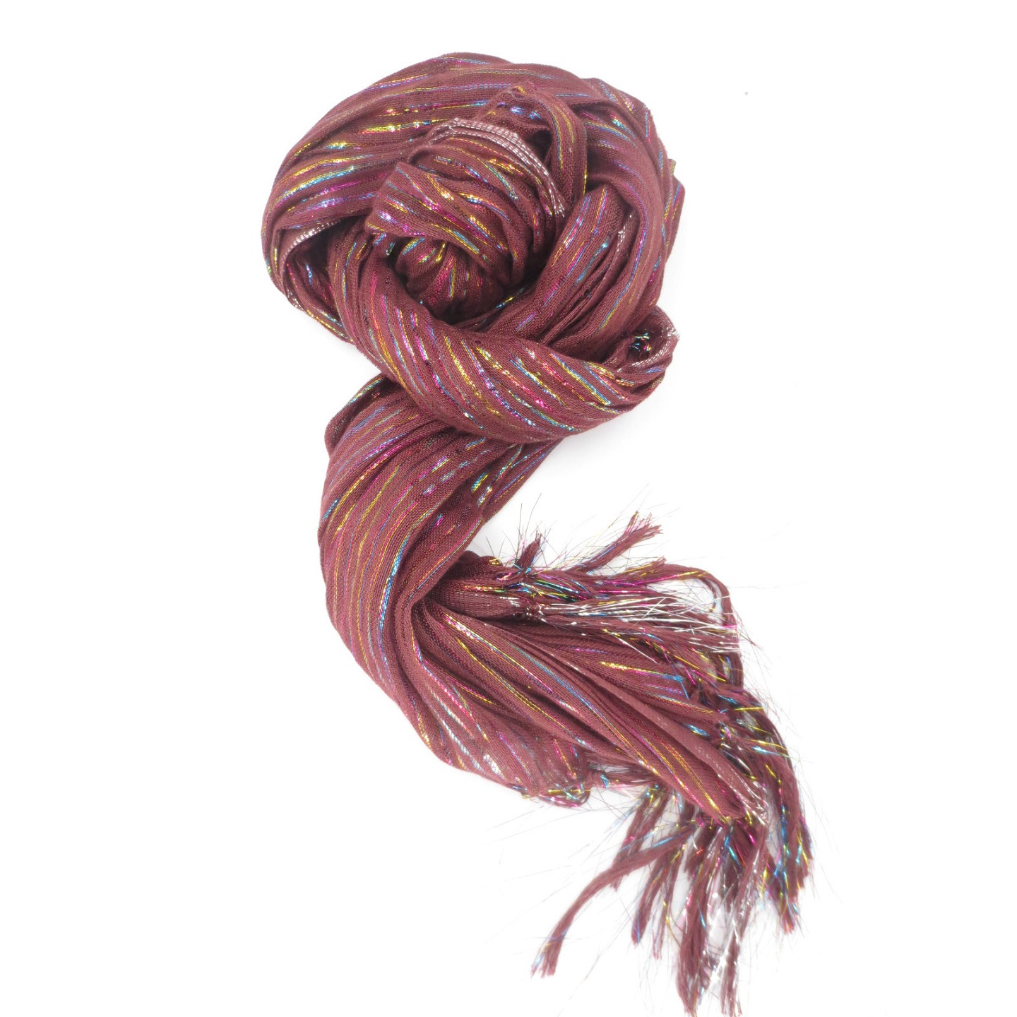 Viscose with glitterstripes brown