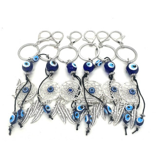 Blue Evil Eye Keychain Dreamcatcher Set of 6