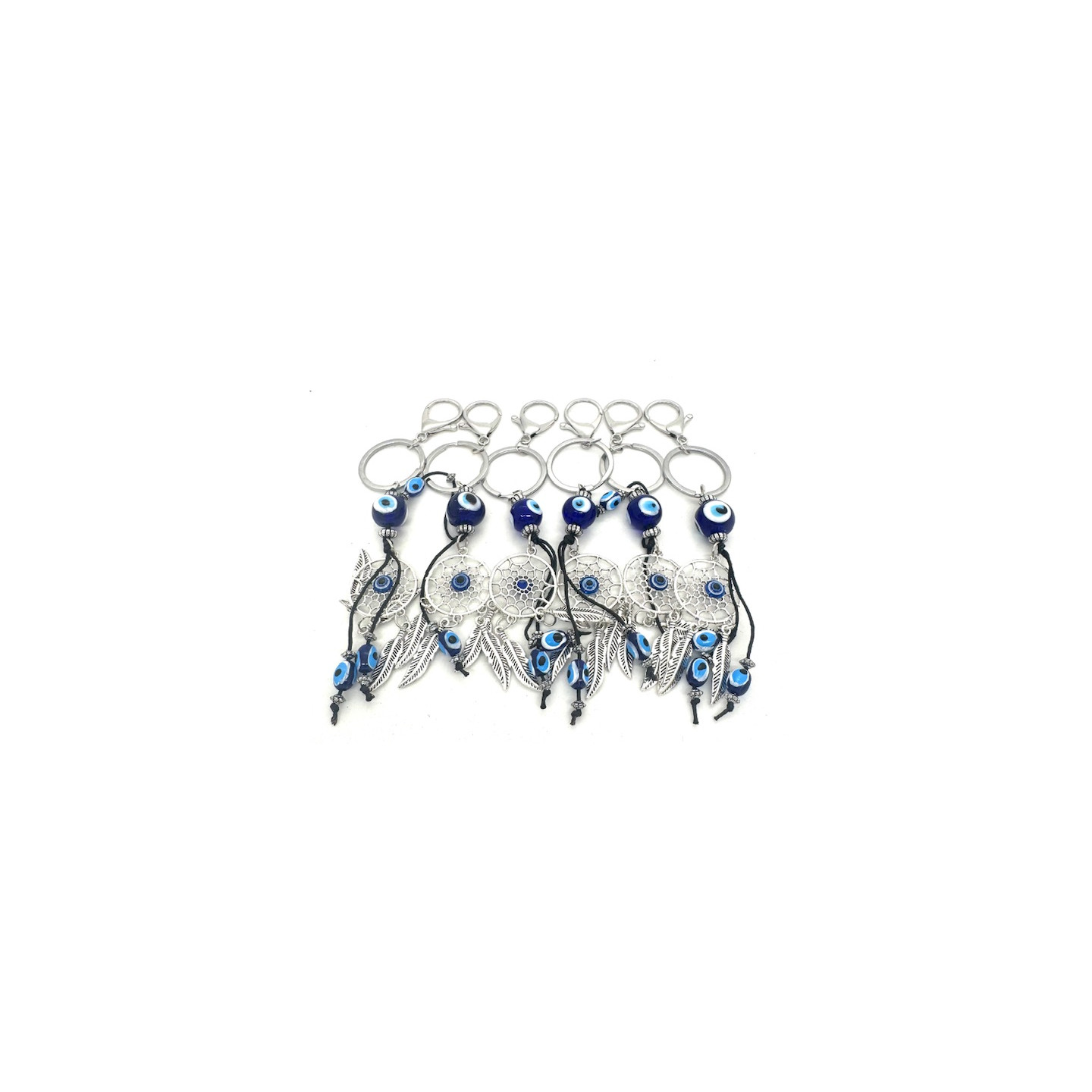 Blue Evil Eye Keychain Dreamcatcher Set of 6