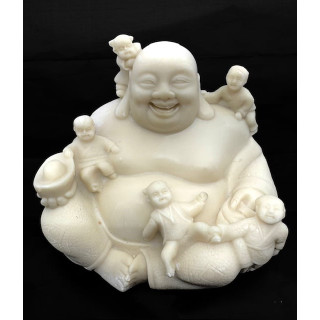 Laughing Buddha with Children Statue