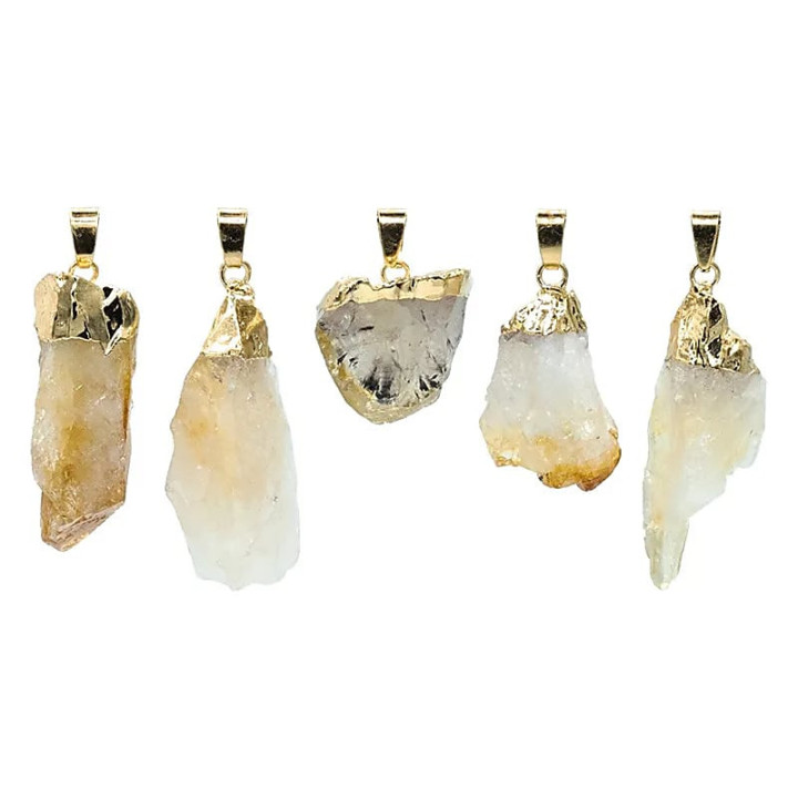 Pendentif citrine brute (quartz fumé) | Pieralune
