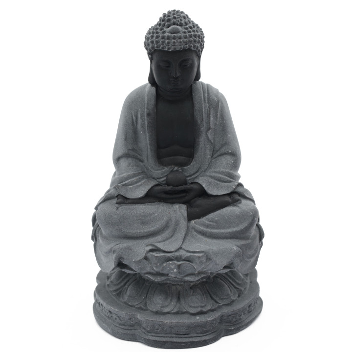 Hematite Seated Buddha Statue