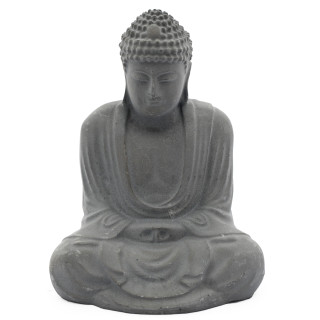 Hematite Grey Meditating Buddha Statue