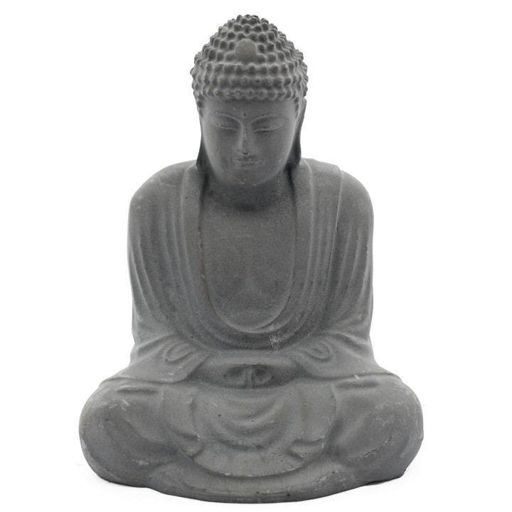 Hematite Grey Meditating Buddha Statue