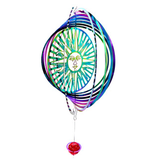 Middle Cosmo Wind Spinner Sunface - Rainbow Drop