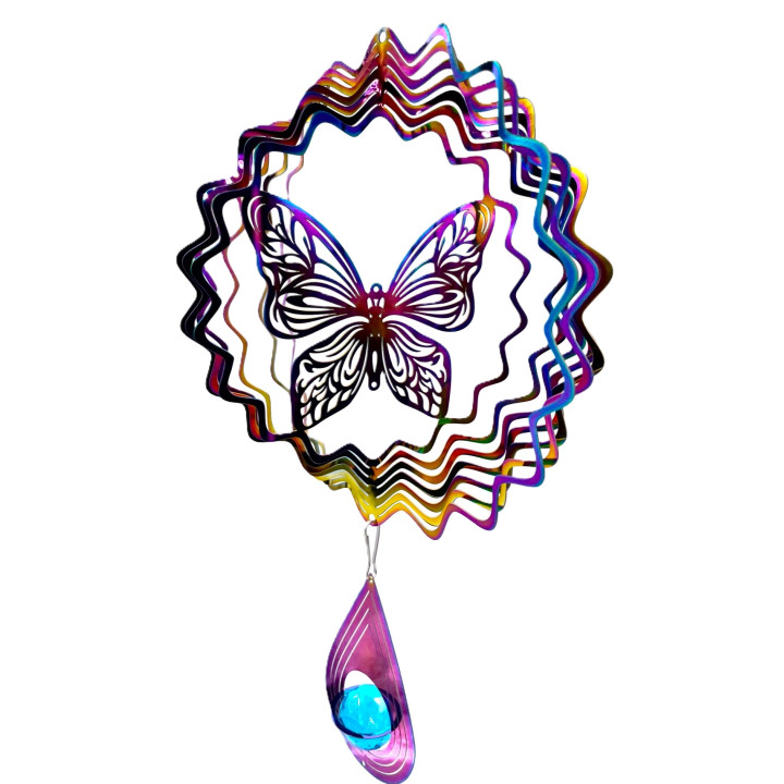 Medium Cosmo Windspinner Butterfly - Rainbow Drop