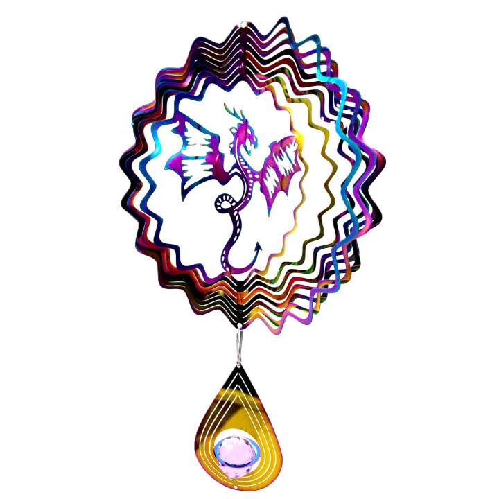 Middle Cosmo Wind Spinner Dragon - Rainbow Drop