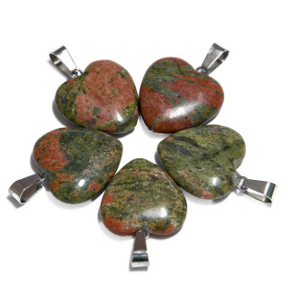 Heart Pendant Wholesale - Unakite ()