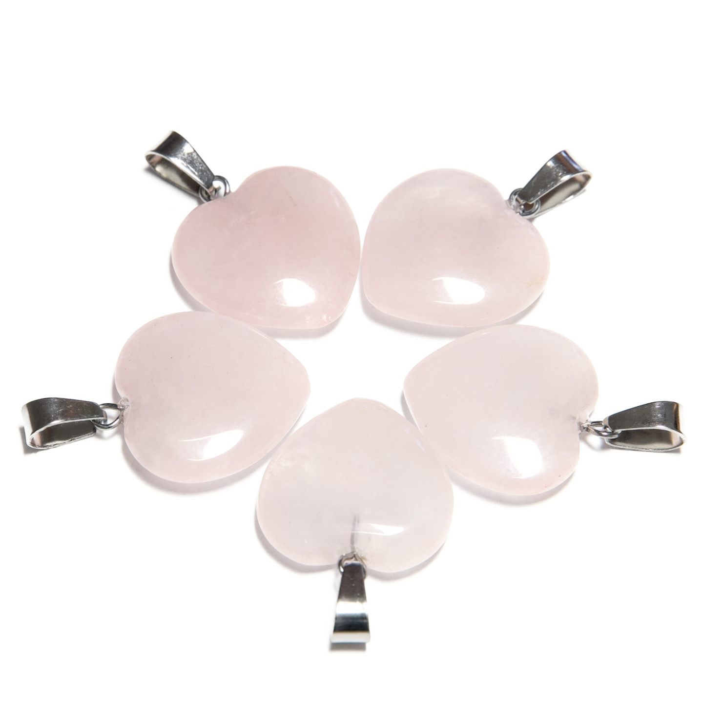 Heart Pendant Wholesale - Rose quartz ()