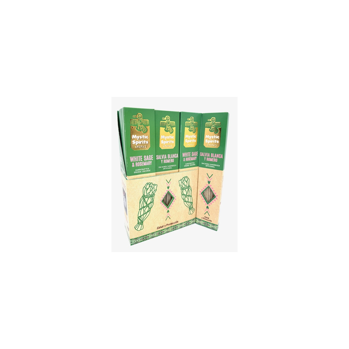 Mystic Spirits White Sage & Rosemary – Handcrafted Smudge Incense