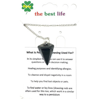 Black Onyx Gemstone Pendulum
