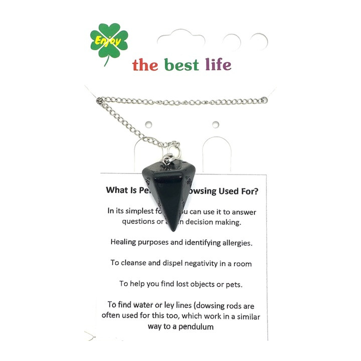 Black Onyx Gemstone Pendulum