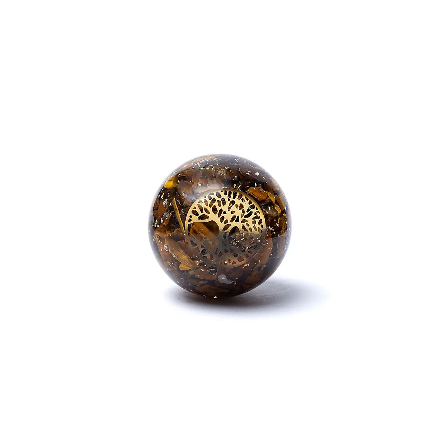 Orgonite sphère Oeil du Tigre Arbre de Vie | Pieralune