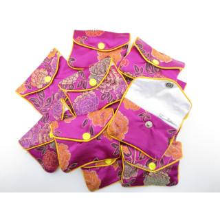 Pink Traditional Chinese Brocade Pouch Set (12 pieces)