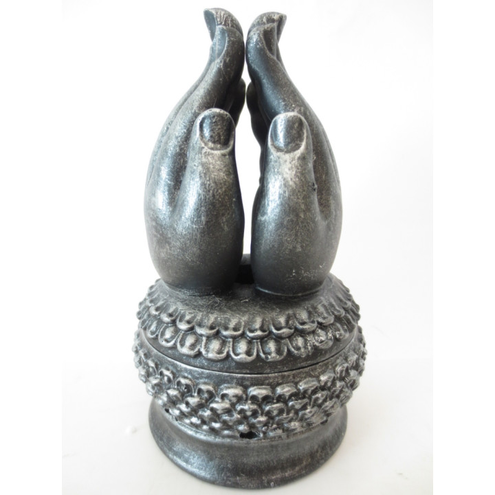 Silver Meditation Hands Incense Cone Burner