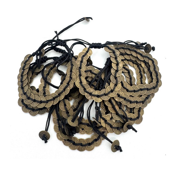 Adjustable Lucky Coin Bracelets 12 pieces