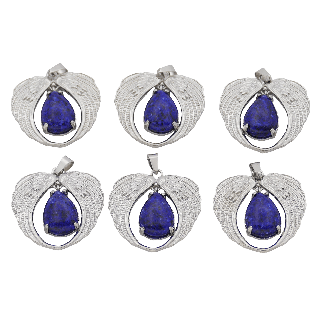 Angel Wing Lapis Lazuli Pendant (Set of 6 Pieces)