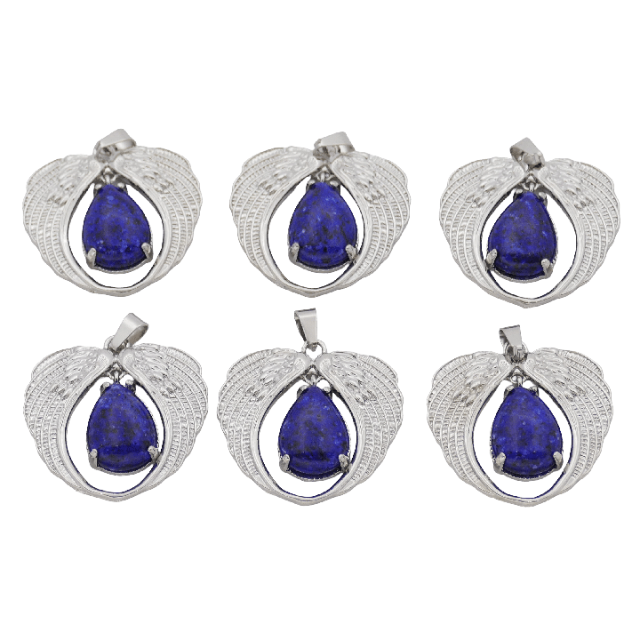 Angel Wing Lapis Lazuli Pendant (Set of 6 Pieces)