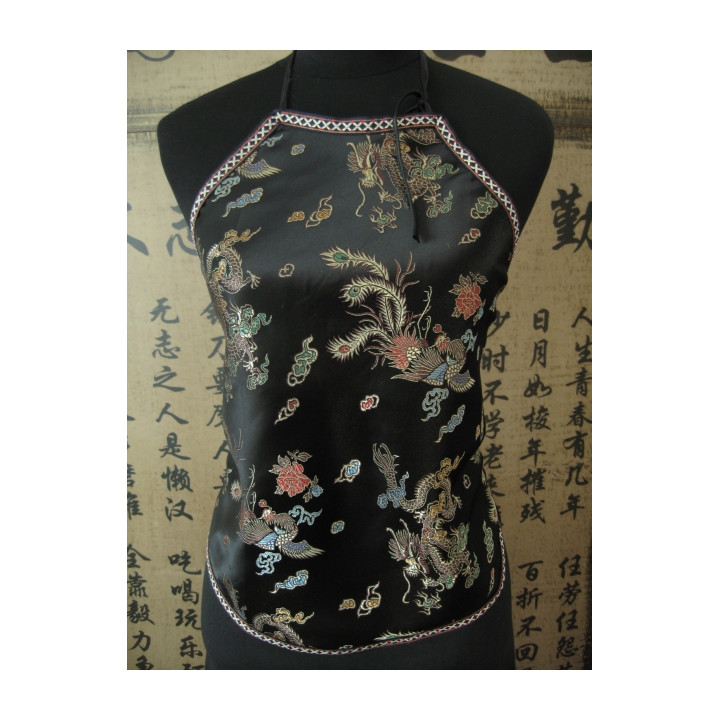 Chinese top with dragon (black)