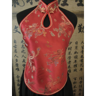 Chinese top with hole and dragon (red)