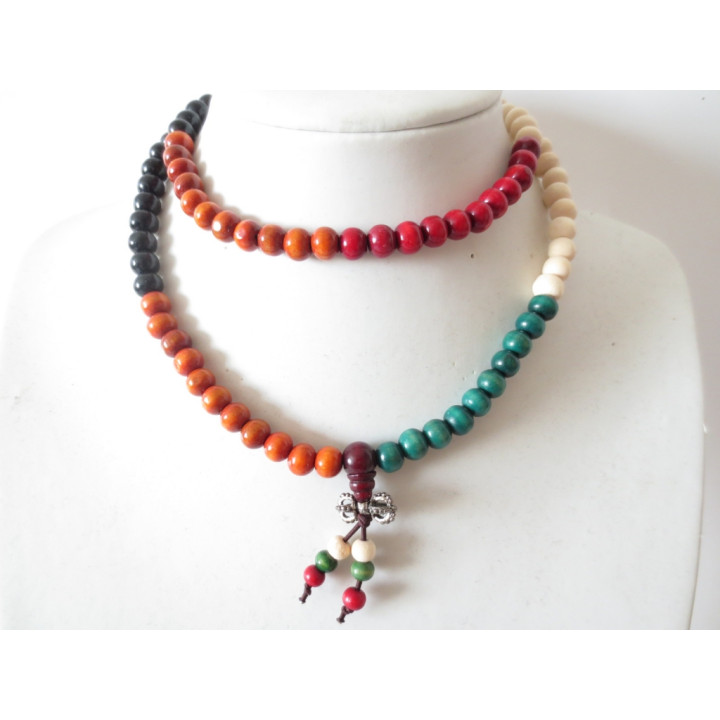 Mala prayer bead colored wood 8mm