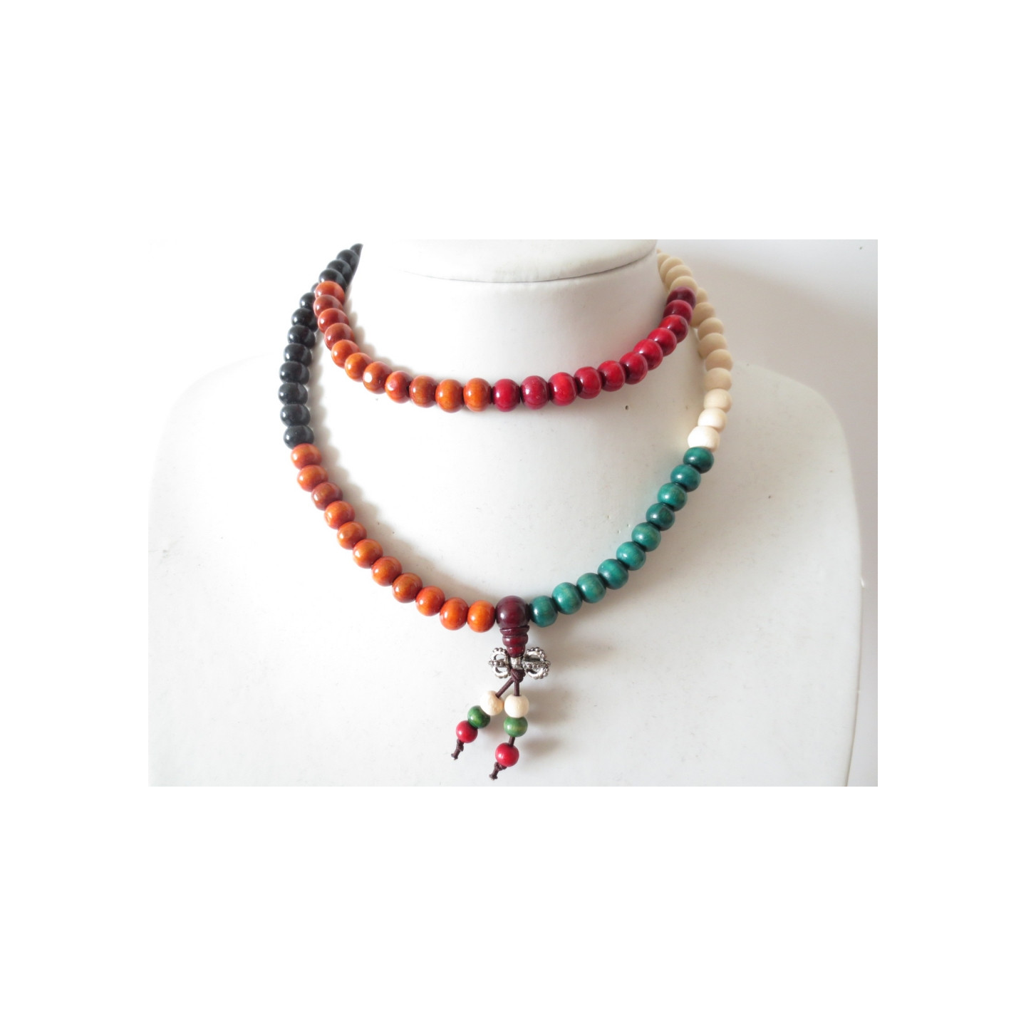 Mala prayer bead colored wood 8mm