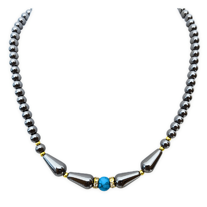 neckalce with one blue bead
