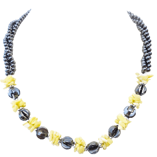 Lemongreen,flower necklace