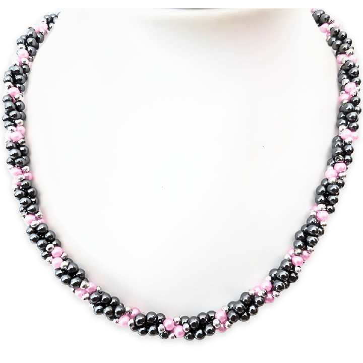 beads neckalce pink