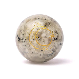 Orgonite sphère pierre de lune avec lune | Pieralune
