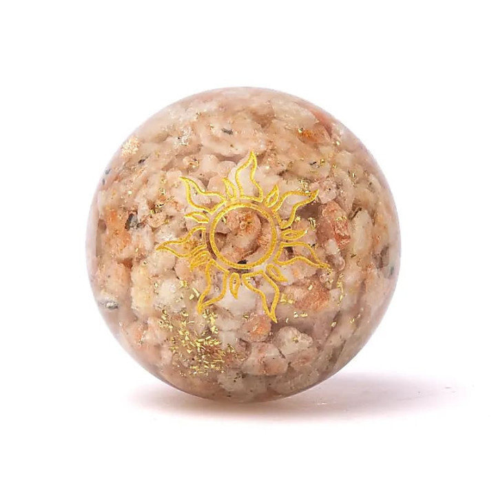 Orgonite sphère pierre de soleil avec soleil | Pieralune