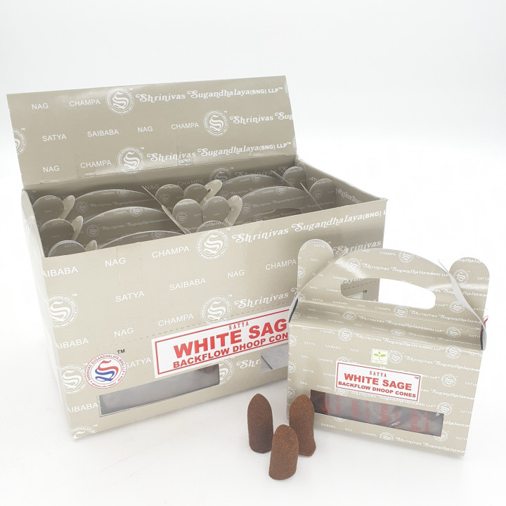 Satya Backflow Cones - White Sage (Earth)