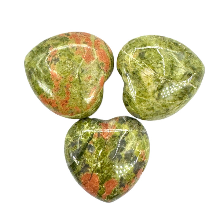 Gemstone Heart with Gift Bag - Unakite ()