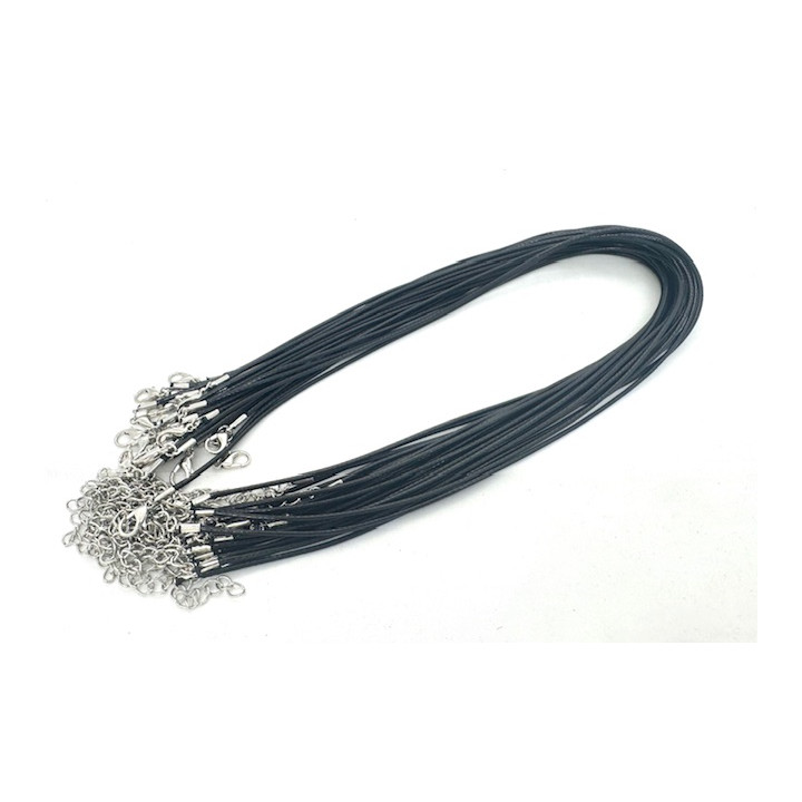 Black Leather Necklace set of 10 pieces