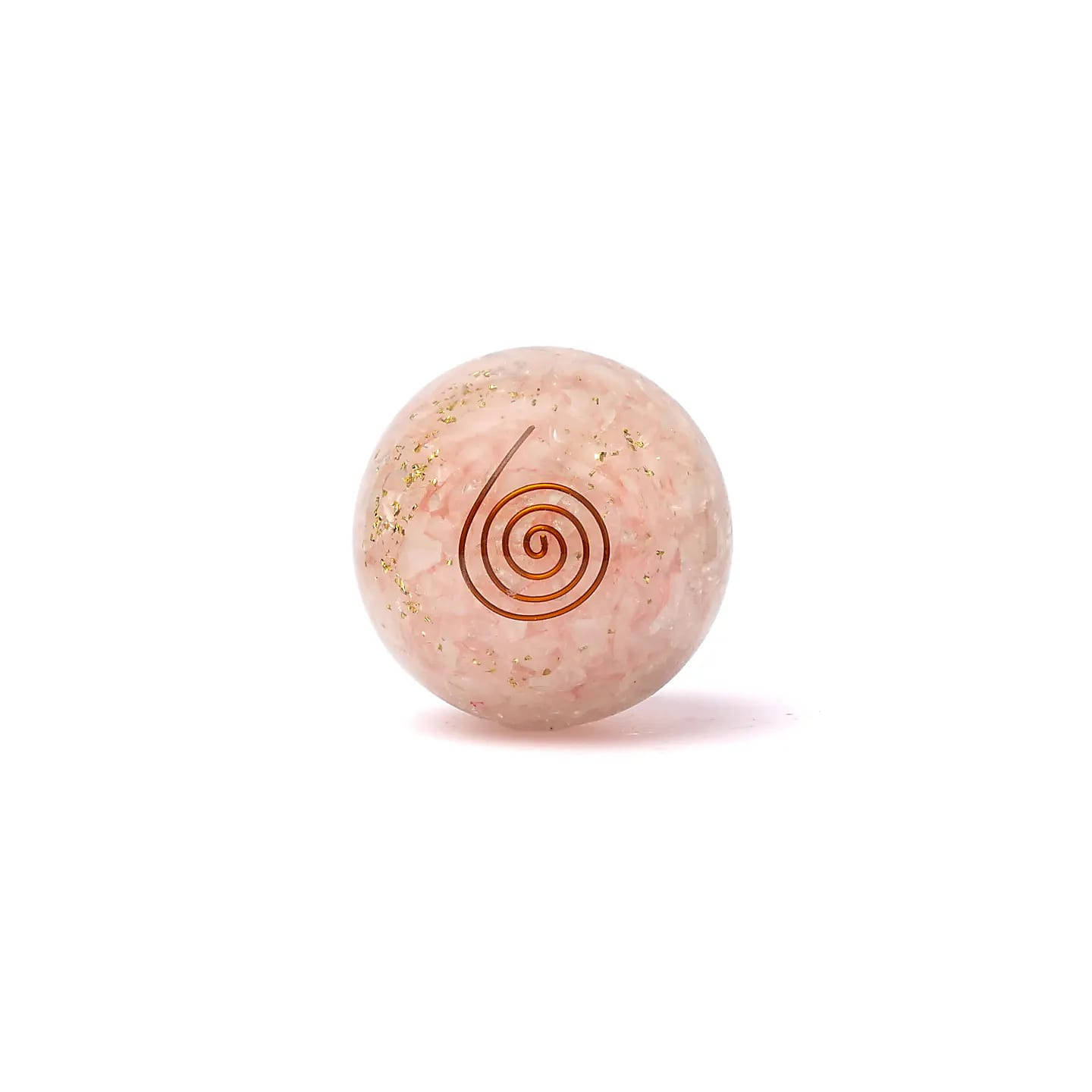 Orgonite sphère quartz rose avec cœur | Pieralune