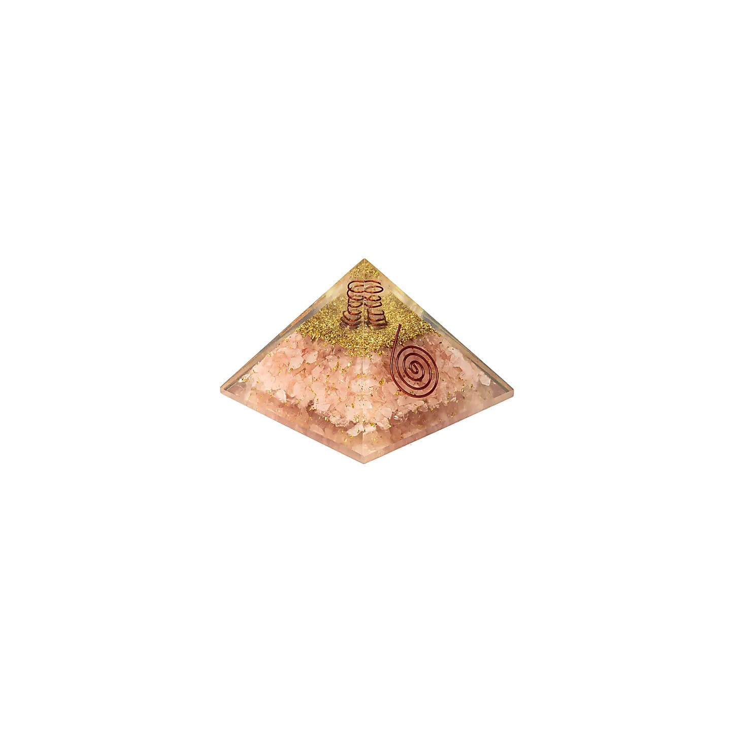 Orgonite pyramide quartz rose avec cœur | Pieralune
