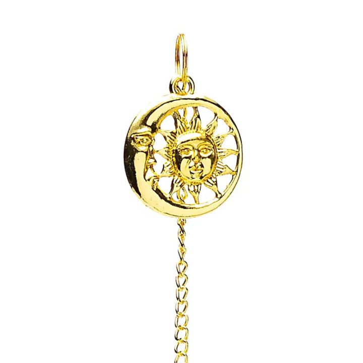 Pendule soleil et lune couleur or dans sachet en velours | Pieralune