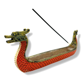 Brown Dragon Boat-Style Incense Stick Holder