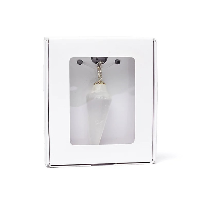 Pendule Selenite goutte chainette chakra | Pieralune