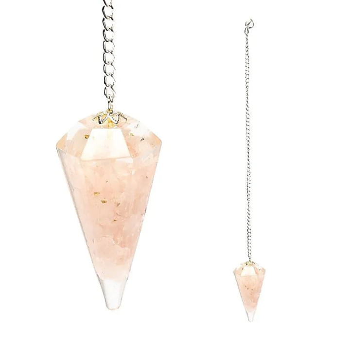 Pendule orgonite quartz rose facetté | Pieralune