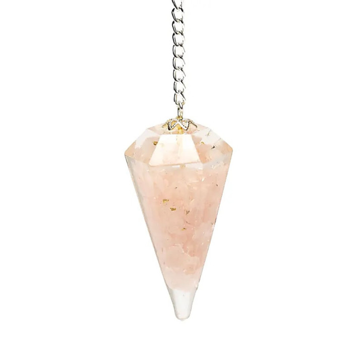 Pendule orgonite quartz rose facetté | Pieralune
