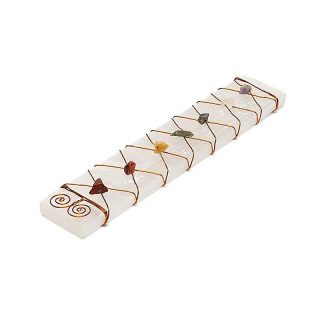 Plaque de recharge en sélénite éclats chakra | Pieralune