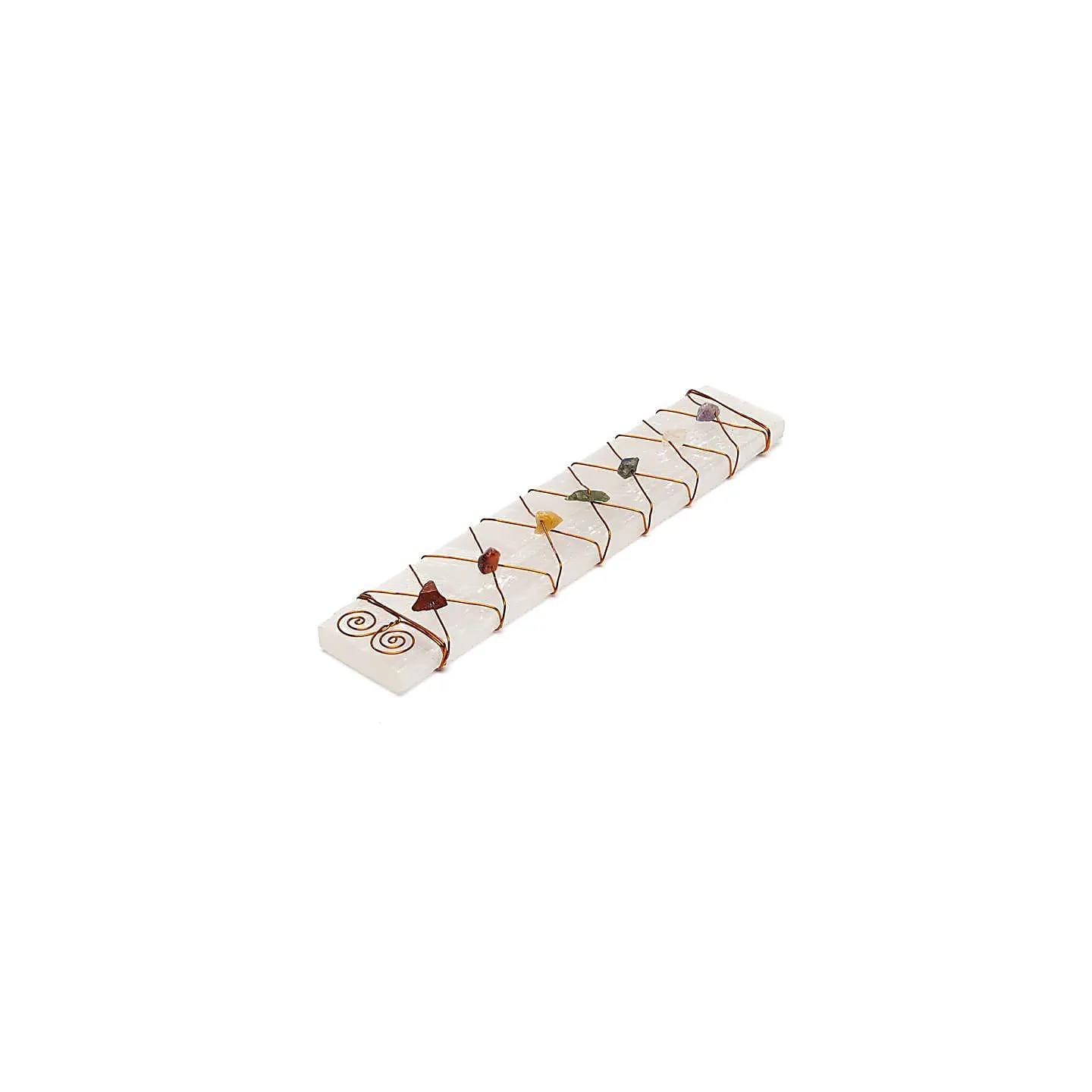 Plaque de recharge en sélénite éclats chakra | Pieralune